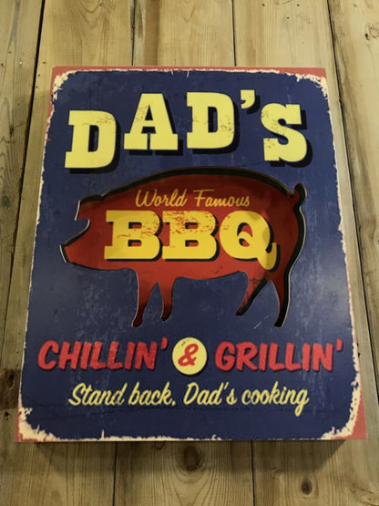 Illuminated LED Wall Sign DADS BBQ CHILLIN’ & GRILLING 19 5/8”x16”