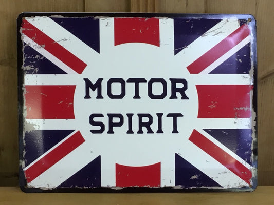 MOTOR SPIRIT 11¾X15¾ Garage Style Tin Wall Sign
