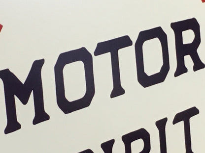 MOTOR SPIRIT 11¾”X15¾” Garage Style Tin Wall Sign