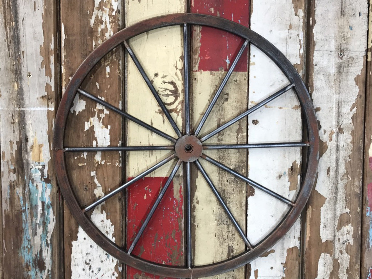 19” Replica Small Round Steel Wall Cartwheel Wall Decoration Wheel