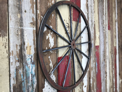 19” Replica Small Round Steel Wall Cartwheel Wall Decoration Wheel