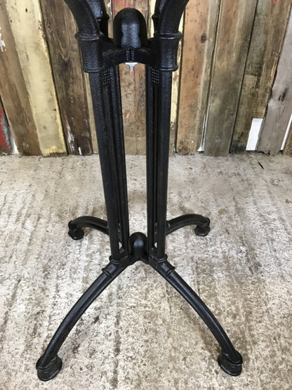 Solid Oak Table Top With Black Cast Iron Base 30 1/4" High