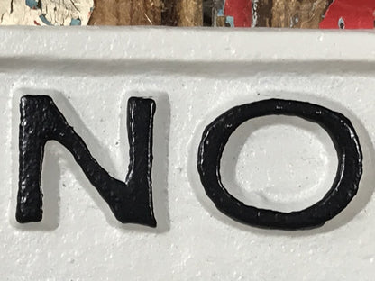 White With Black Text “NO STUPID PEOPLE” Wall Sign Cast Iron