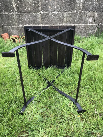 Folding Bistro Garden Patio Wrought Iron & Timber Chair Fantastic