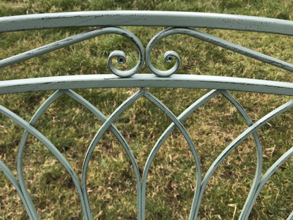 7’ Tall Metal Wrought Iron Style Green Garden Two Seater Bench Arch Seat