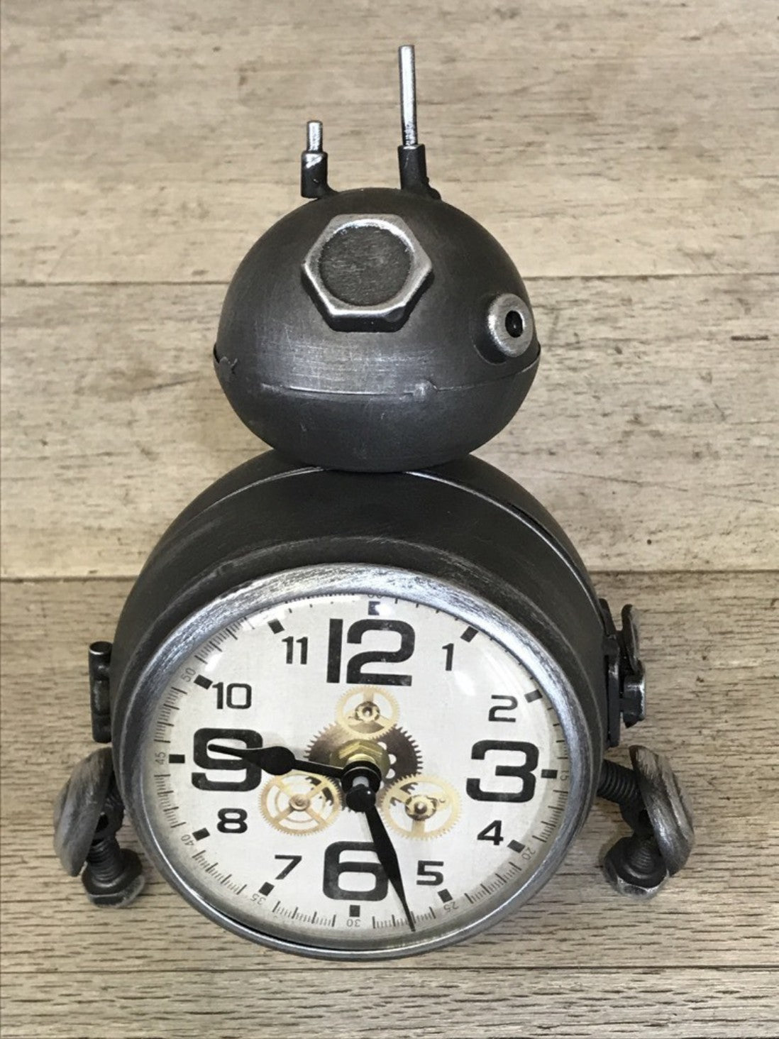 Nuts & Bolts Three Legged Robot Small Childs Bedroom Time Clock Steel