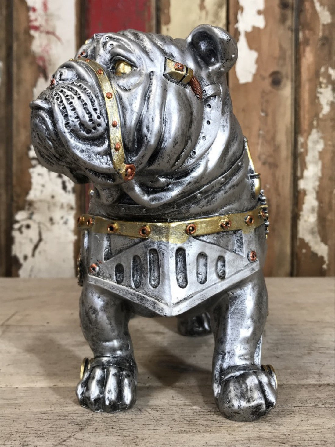 Steampunk Bulldog Puppy Standing Dog Industrial Decoration 29cm K9