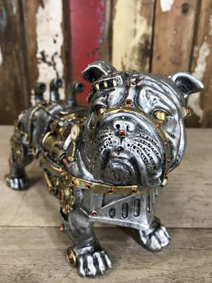 Steampunk Bulldog Puppy Standing Dog Industrial Decoration 29cm K9