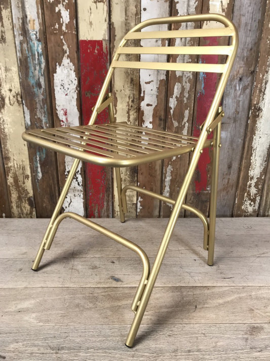 Gold Colour Steel Strong & Sturdy Foldable Chair New Indoor or outdoor